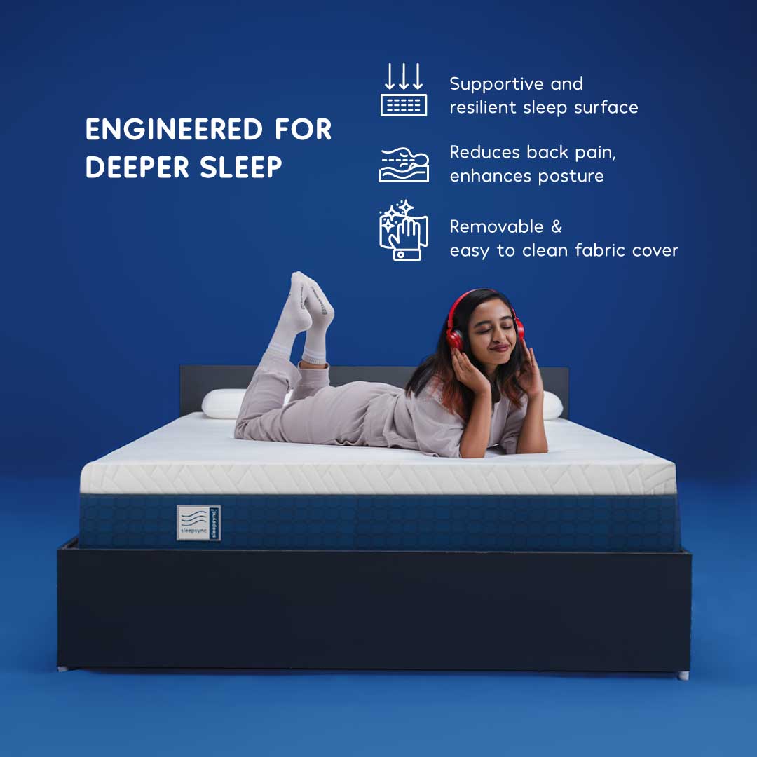 SleepSync 7 — Best Mattress for Back Pain with features for deeper sleep and back pain reduction.