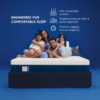 SleepSync Trizen Latex — Top Mattress India | Natural Latex with family enjoying comfort on the mattress.